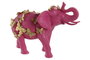 DKD Home Decor Figura de Resina Elefante Fucsia y Dorado 13.5 x 19 x 26 cm