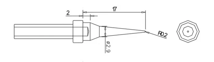 QUICK Punta de soldadura tipo cono 0,2mm