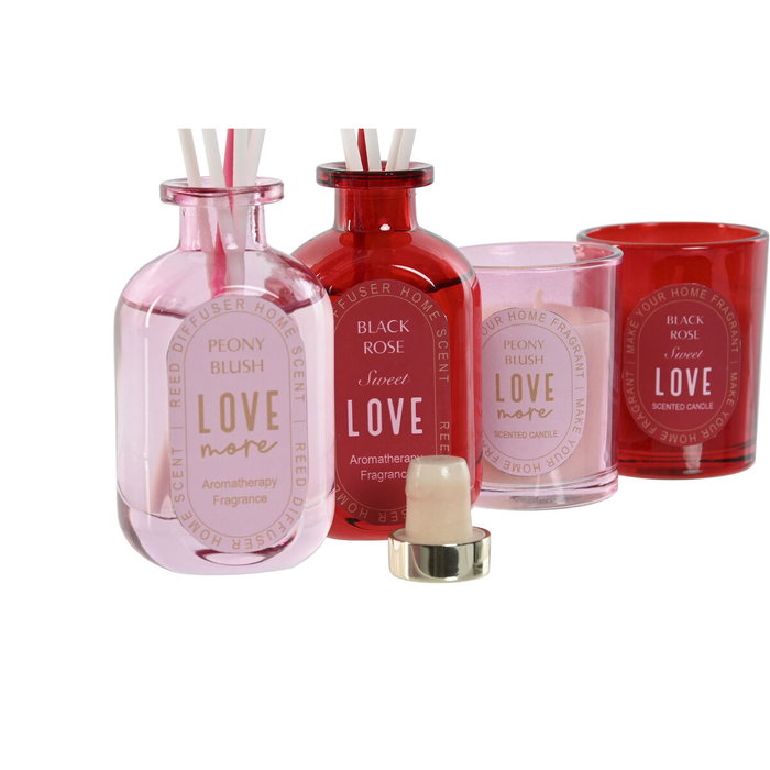 DKD Home Decor Set de 2 Ambientadores Mikado de Cristal Rosa/Peonía 50 ml DKD Home Decor Set de 2 Ambientadores Mikado de Cristal Rosa/Peonía 50 ml