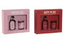 DKD Home Decor Ambientador Mikado Glam Rojo Rosa 4 x 10 x 5 cm Set de 2 Fragancia Rosa/Peonía