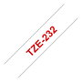Brother TZe-232 Cinta laminada de 12 mm, Rojo sobre blanco