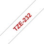 Brother TZe-232 Cinta Laminada 12mm Rojo sobre Blanco, 8m