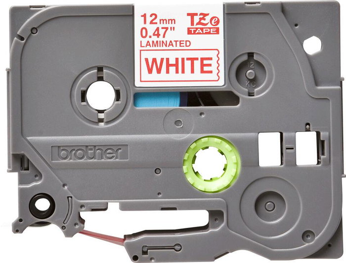 Brother TZe-232 Cinta Laminada 12mm Rojo sobre Blanco, 8m