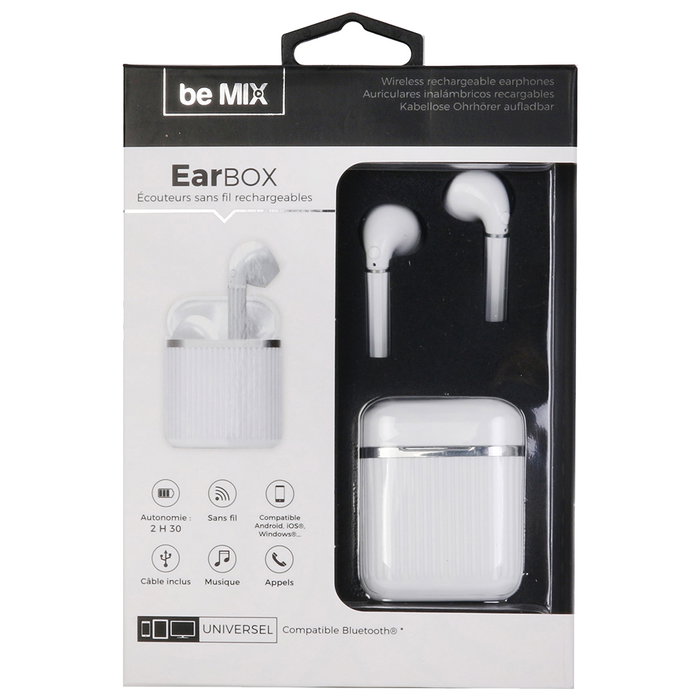 Be Mix Auriculares Inalámbricos Blanc CMP Bluetooth para Música y Llamadas Universal Android IOS Windows Be Mix Auriculares Inalámbricos Blanc CMP Bluetooth para Música y Llamadas Universal Android IOS Windows