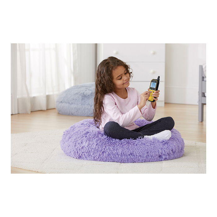 VTech KidiTalkie Walkie Talkie para Niños, 2 Piezas, Azul y Amarillo, Edad 4-12 Años, 200m Alcance, 4 Juegos, Con Pantalla LCD, Funciona con 6 Pilas AAA