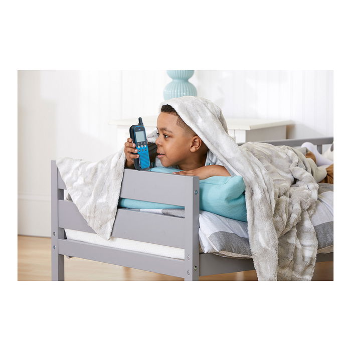 VTech KidiTalkie Walkie Talkie para Niños, 2 Piezas, Azul y Amarillo, Edad 4-12 Años, 200m Alcance, 4 Juegos, Con Pantalla LCD, Funciona con 6 Pilas AAA