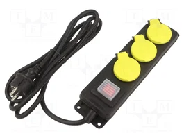 PLASTROL Prolongador de alimentación H05RR-F 3G1,5mm2 3m Negro