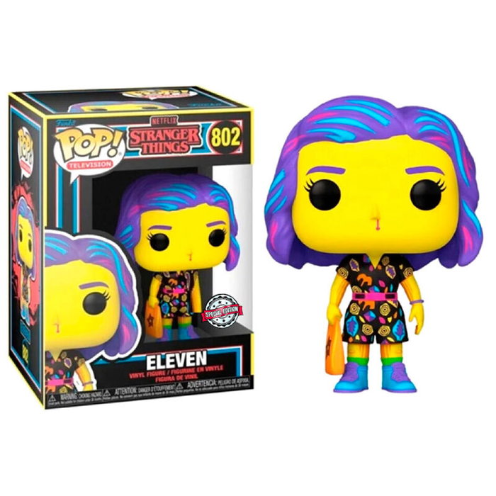 FUNKO Funko POP Stranger Things Eleven in Mall Outfit Black Light Exclusive Figura Vinilo 9cm