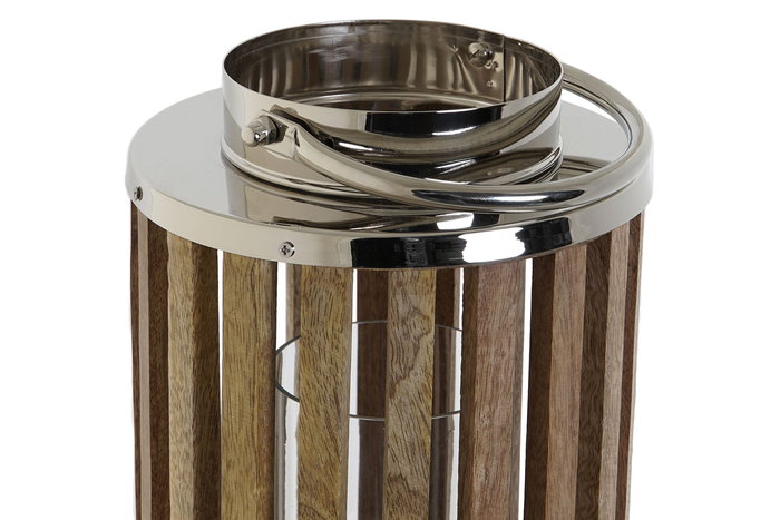 DKD Home Decor Portavela Marron Plateado Mango Cristal 20 x 51 x 20 cm