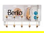 Berilo Percha Metal 10 Ganchos Madera Blanco 35x17x15 cm (Set de 6)