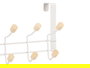 Berilo Percha Metal 10 Ganchos Madera Blanco 35x17x15 cm (Set de 6)