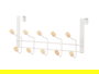 Berilo Percha Metal 10 Ganchos Madera Blanco 35x17x15 cm (Set de 6)
