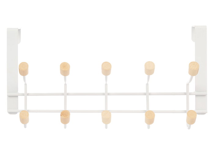 Berilo Percha Metal 10 Ganchos Madera Blanco 35x17x15 cm (Set de 6) Berilo Percha Metal 10 Ganchos Madera Blanco 35x17x15 cm (Set de 6)