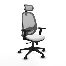 PIQUERAS Y CRESPO Silla de oficina Cilanco con mecanismo Sincro, Blanco y Gris