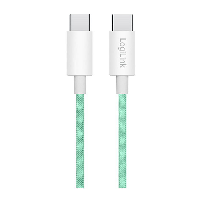 LogiLink Cable USB 2.0 Tipo-C a Tipo-C de 1,5 m, verde, 60W