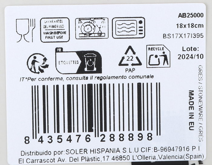 La Mediterranea Bol Albus Elite Brillo 18 x 18 cm (24 Unidades) La Mediterranea Bol Albus Elite Brillo 18 x 18 cm (24 Unidades)