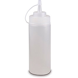 Comas Biberón Salsas 240 ml / 24 cl - Recipiente para Salsa de Cocina de Polietileno Transparente, 19 cm de Alto x 6 cm de Diámetro