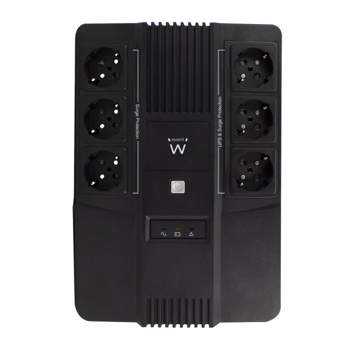 Ewent EW3945 SAI Línea Interactiva 600 VA 360 W con 6 Salidas AC