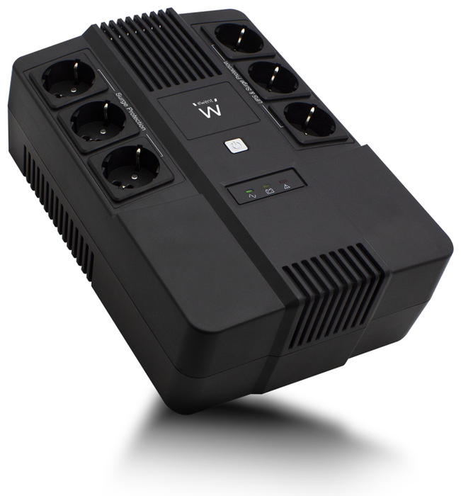 Ewent EW3945 SAI Línea Interactiva 600 VA 360 W con 6 Salidas AC