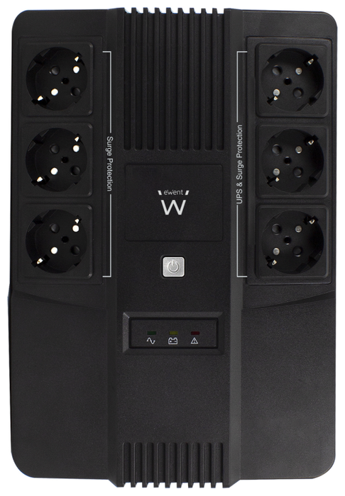 Ewent EW3945 SAI Línea Interactiva 600 VA 360 W con 6 Salidas AC