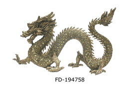 DKD Home Decor Figura Oriental Dorado Resina Espejo Dragón 14 x 32 x 52 cm