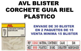 Corchete guía riel plástico 4923 BL BLISTER AVL