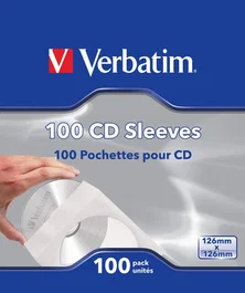 Verbatim Fundas de Papel para CD y DVD, 100 Unidades
