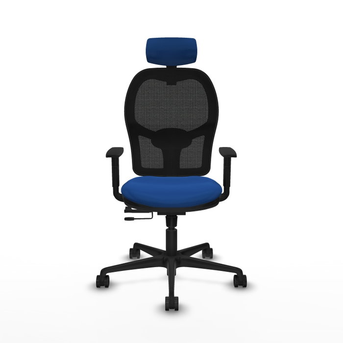 PIQUERAS Y CRESPO Silla de oficina Jorquera con mecanismo Sincro/Traslack Azul y Negro