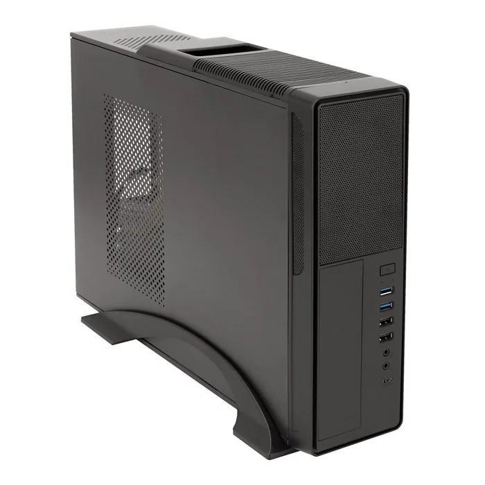Unykach Torre UK 2010SE micro-ATX/mini-ITX Negra para PC, con Fuente SFX 450W Incluida, USB Type-C 3.1 Gen2, Filtro Antipolvo, Soporte Vertical/Horizontal - Modelo 52103