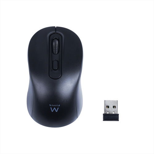 Ewent EW3218 Ratón Óptico Inalámbrico 2.4GHz Silencioso, Sensor 800/1200/1600 DPI, Nano Receptor USB y Ahorro de Energía, Negro Ewent EW3218 Ratón Óptico Inalámbrico 2.4GHz Silencioso, Sensor 800/1200/1600 DPI, Nano Receptor USB y Ahorro de Energía, Negro