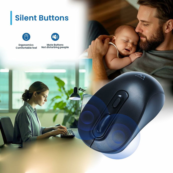 EWENT Ratón Inalámbrico EW3218 con Clic Silencioso y DPI Ajustable