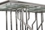 DKD Home Decor Mesa Comedor Moderno Blanco Plateado Acero Cristal 180 x 90 x 75 cm