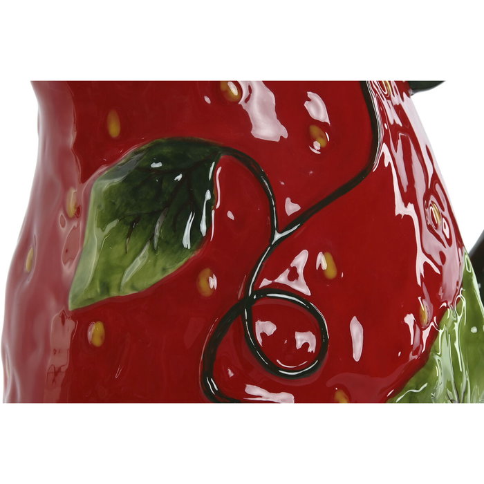DKD Home Decor Jarra de Gres Fresa Rojo 23x15x22 cm