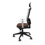 PIQUERAS Y CRESPO Silla de oficina Horna con mecanismo Sincro, Marrón y Blanco