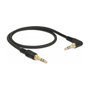 DeLOCK 85564 Cable de audio estéreo 3,5 mm con conector angular, 0,5 m, Negro