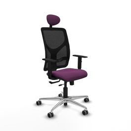PIQUERAS Y CRESPO Silla de oficina Motilla con mecanismo Sincro/Traslack Morado y Negro