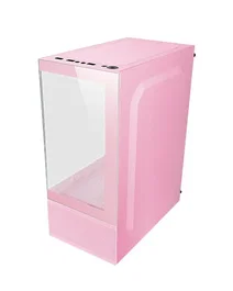 Mars Gaming Caja Gaming MC-SE Mini Tower Micro ATX/Mini-ITX Rosa, Doble Cristal Templado Continuo, Tecnología AirTech Mesh, Doble Cámara, 3 Bahías, 5 Ventiladores, Filtro Magnético