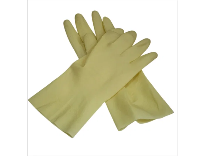 Blanca Guantes de latex satinados con relieve antideslizante sin polvo para talla grande