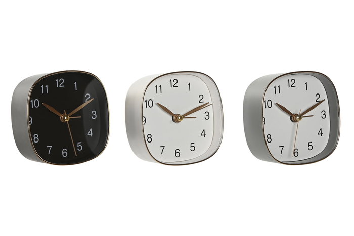 DKD Home Decor Reloj de Sobremesa PVC Dorado Surtido de 3 Unidades DKD Home Decor Reloj de Sobremesa PVC Dorado Surtido de 3 Unidades