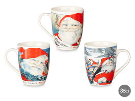 Krist+ Taza Navidad Papa Noel Surtidos 350 ml Porcelana Estampado Navideño 8x10x8 cm (Set de 36)