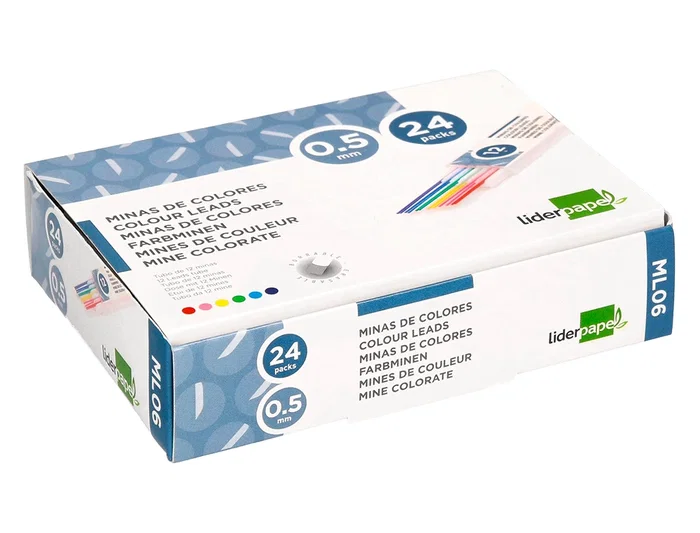 Liderpapel Minas Colores Surtidos Estuche 12 Minas Borrables 0,5 mm