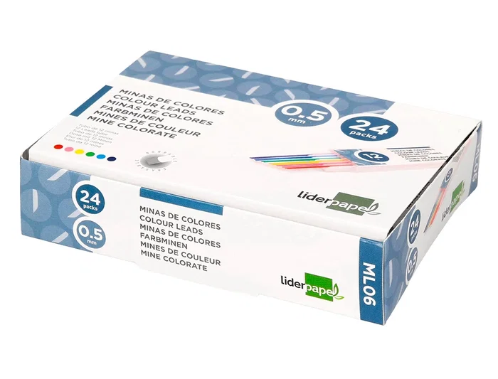 Liderpapel Minas Colores Surtidos Estuche 12 Minas Borrables 0,5 mm