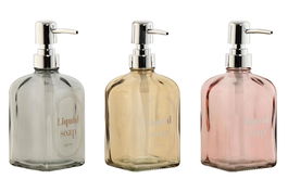 DKD Home Decor Dosificador Básico Ámbar Naranja Cristal ABS 7.5 x 19 x 8 cm (12 Unidades) 450 ml