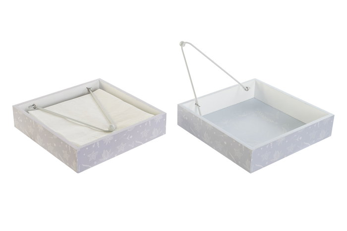 DKD Home Decor Set de 6 Servilleteros MDF y Metal Surtidos