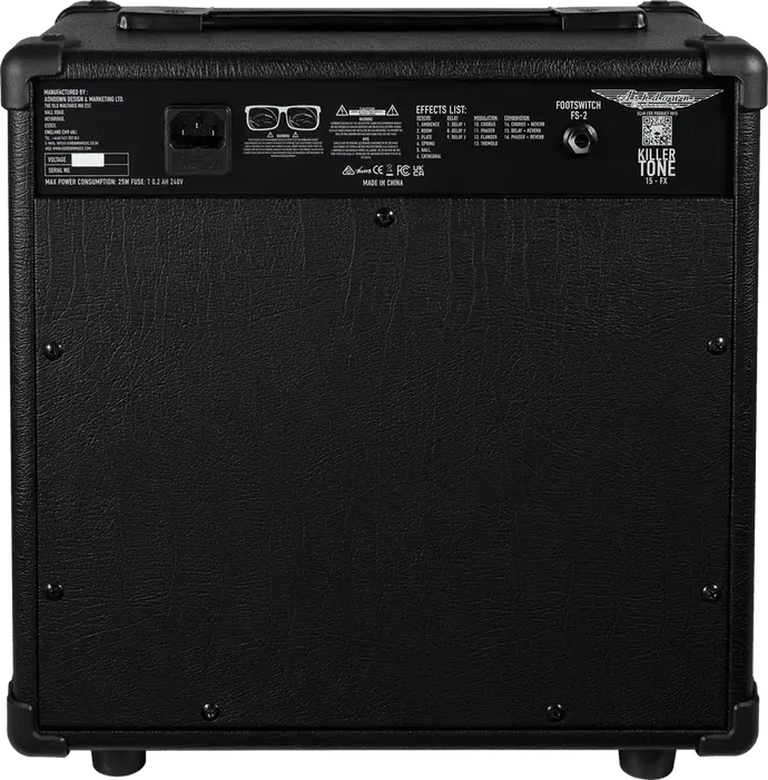 Ashdown Killer Tone Efx Amplificador de Guitarra Combo 1X10" 15W con Delay, Chorus, Phaser, Flanger, Trémolo, Reverb
