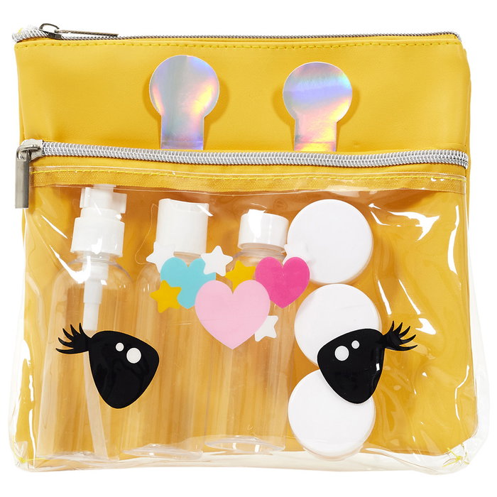 Tom et Zoe Kit Viaje Neceser Animal - Modelos Surtidos (Gato, Oso, Unicornio, Jirafa) con 3 Botellas y 3 Botes - Ideal Avión Cabina