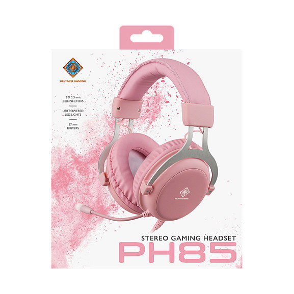 Deltaco Gaming GAM-030-P Auriculares Gaming con Micrófono Boom, LED Multicolor, Diadema Rosa, 5.7 cm Drivers, 20-20000 Hz, 122 dB, Alámbrico USB/3.5 mm Deltaco Gaming GAM-030-P Auriculares Gaming con Micrófono Boom, LED Multicolor, Diadema Rosa, 5.7 cm Drivers, 20-20000 Hz, 122 dB, Alámbrico USB/3.5 mm