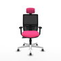 PIQUERAS Y CRESPO Silla de oficina Yunquera con mecanismo Sincro, Rosa y Negro