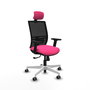 PIQUERAS Y CRESPO Silla de oficina Yunquera con mecanismo Sincro, Rosa y Negro