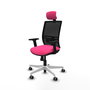 PIQUERAS Y CRESPO Silla de oficina Yunquera con mecanismo Sincro, Rosa y Negro